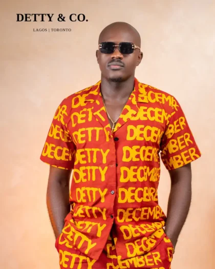 Orange Handcrafted Adire Men’s Fashion - Shirt Only